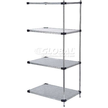 GLOBAL INDUSTRIAL 5 Tier Solid Galvanized Steel Shelving Add-On Unit, 36W x 24D x 63H B2335602